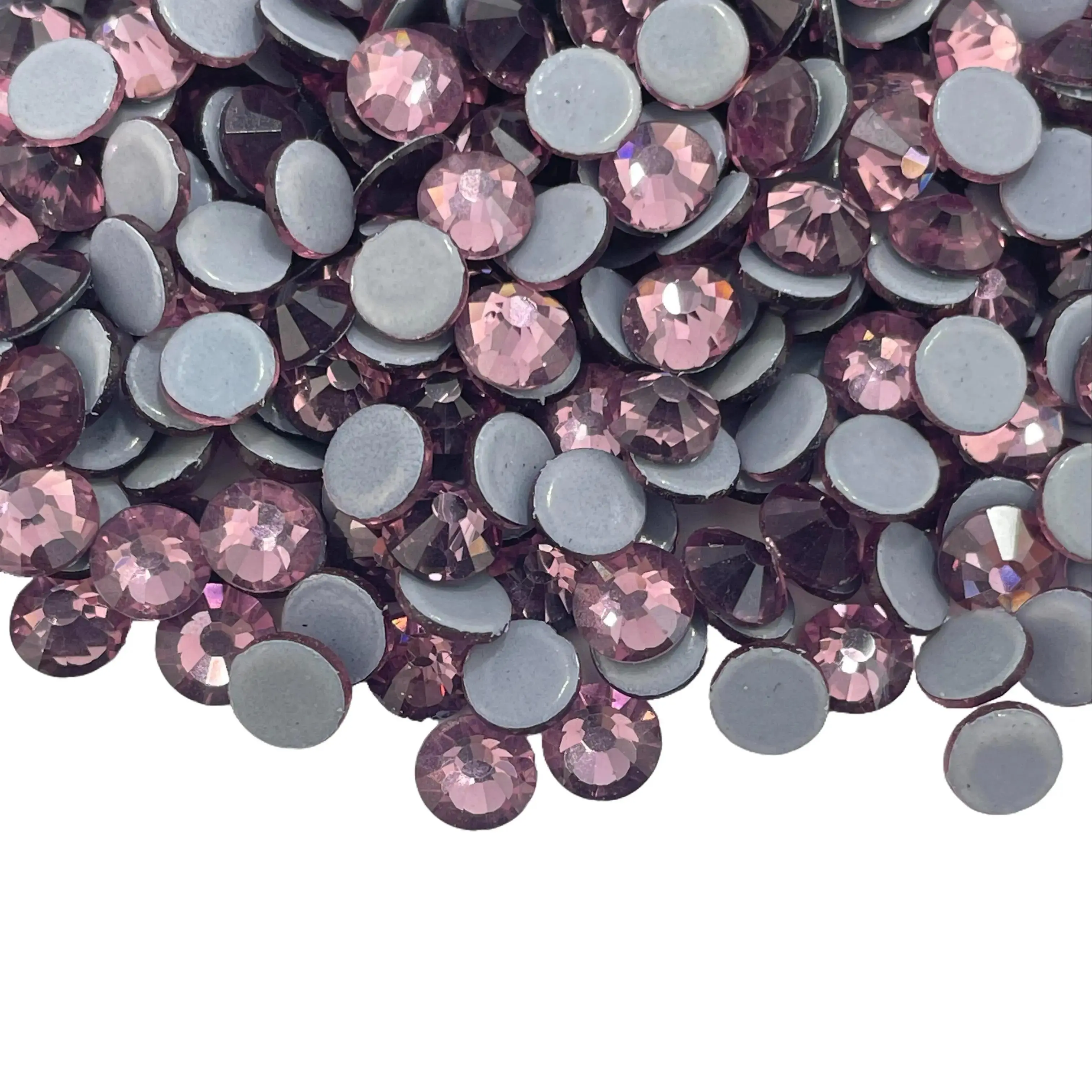 1440pcs ASFA116 Light Amethyst Flat Back Glass Crystals, SS10 Iron-On Fix Rhinestones for Apparel, Everyday Wear, Makeup Tumblers Decoration, Hot Fix Rhinestones