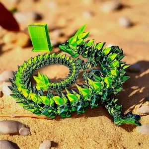 Articulated Crystal Dragon Figurine: 24 Inch Color-Shifting Silk PLA Fidget Toy