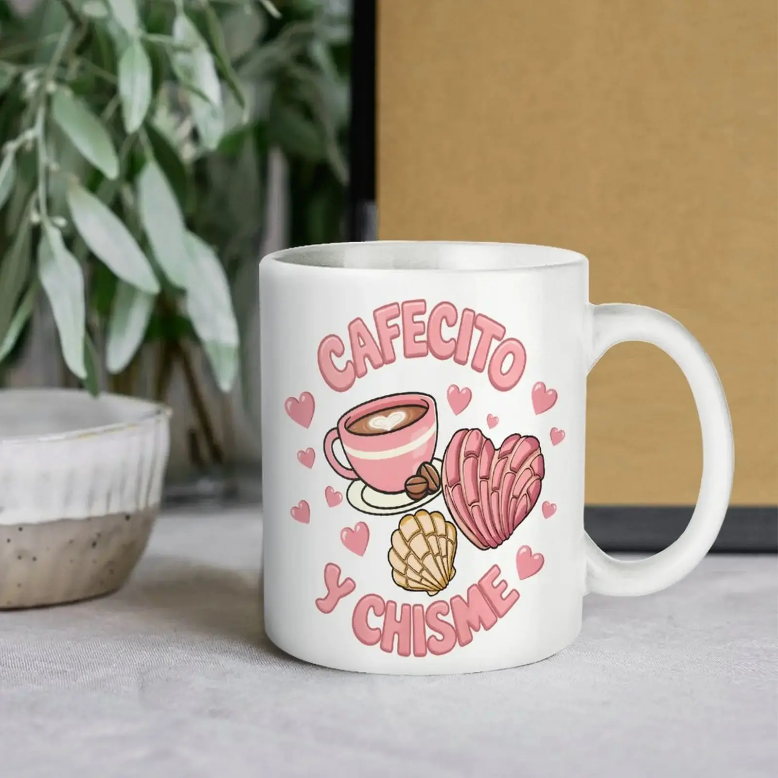 11oz Girly Pink Coffee Mug - Drinkware with Handle, Round Shape, Cute Look for Brunch Time & Bestie Chisme Talks, Drink