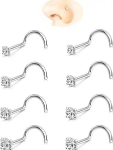 Titanium L Shape/Corkscrew/Straight Nose Studs, Nose Piercing Jewelry for Women & Men, Titanium Nose Rings, Body Jewelry for Party, Daily Clothing Decor, Spiral Nose Ring