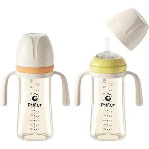 Sippy Cups for Toddlers 1-3 No Spill Straw with Handle Water Bottle 2 Pack 10 Ounce