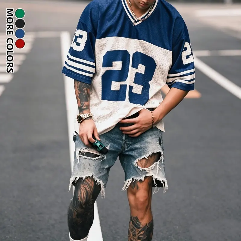 Men’s fashion all-over print casual polyester short-sleeve T-shirt, suitable for everyday wear and special occasions; an ideal gift for sports fans, a must-have streetwear piece, casual wear with sporty design.Summervibes