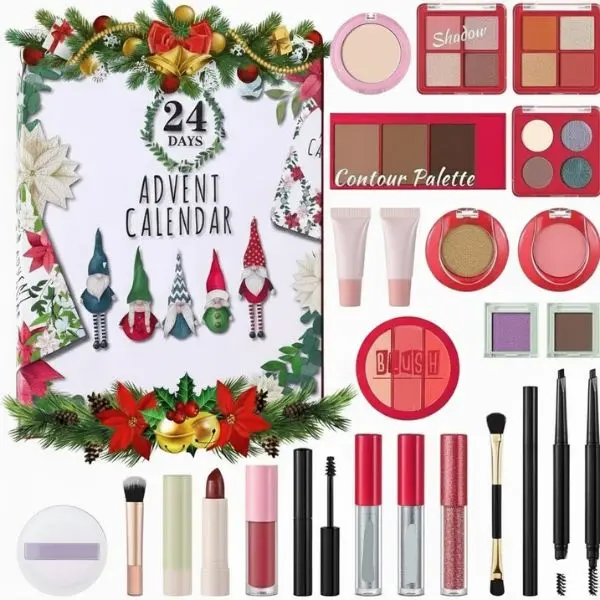 Makeup Advent Calendar 2025 – 24-Day Christmas Countdown Beauty Gift Set with 24 Makeup Boxes for Women Girls & Teens Holiday Surprise Cosmetic Kit