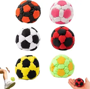 Soccer Hackys Footbag Sacks，Soft Plush Footbags for Adults,Durable Fleece Juggling Balls,for Foot Coordination Training, Stress Relief,Outdoor Play, Party Favors