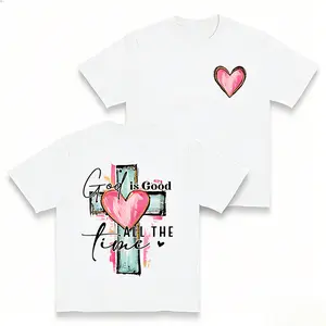 Brushstroke God Is Good All The Time Hoodie Christian Sweatshirt Religious Tee for Men and Women Jesus Apparel with Hand Drawn Cross Design Casual Womenswear