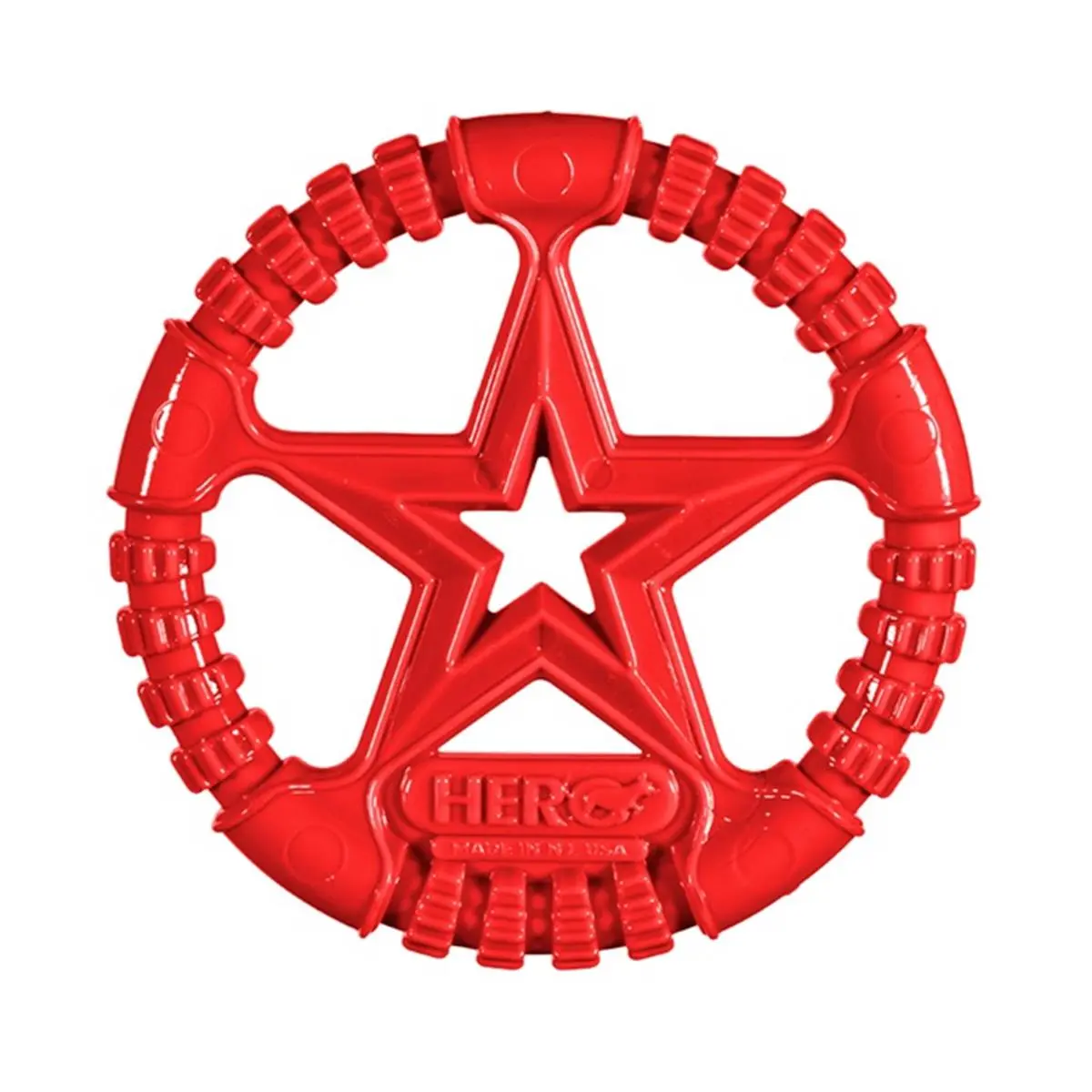 Hero USA Star Ring Cat Toy - U.S. Flag-Inspired, 6" Red, High-Quality, Large, Made in USA, Pet Supply Accessory