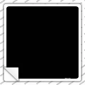 Black Solid Novelty Square Sticker Decal