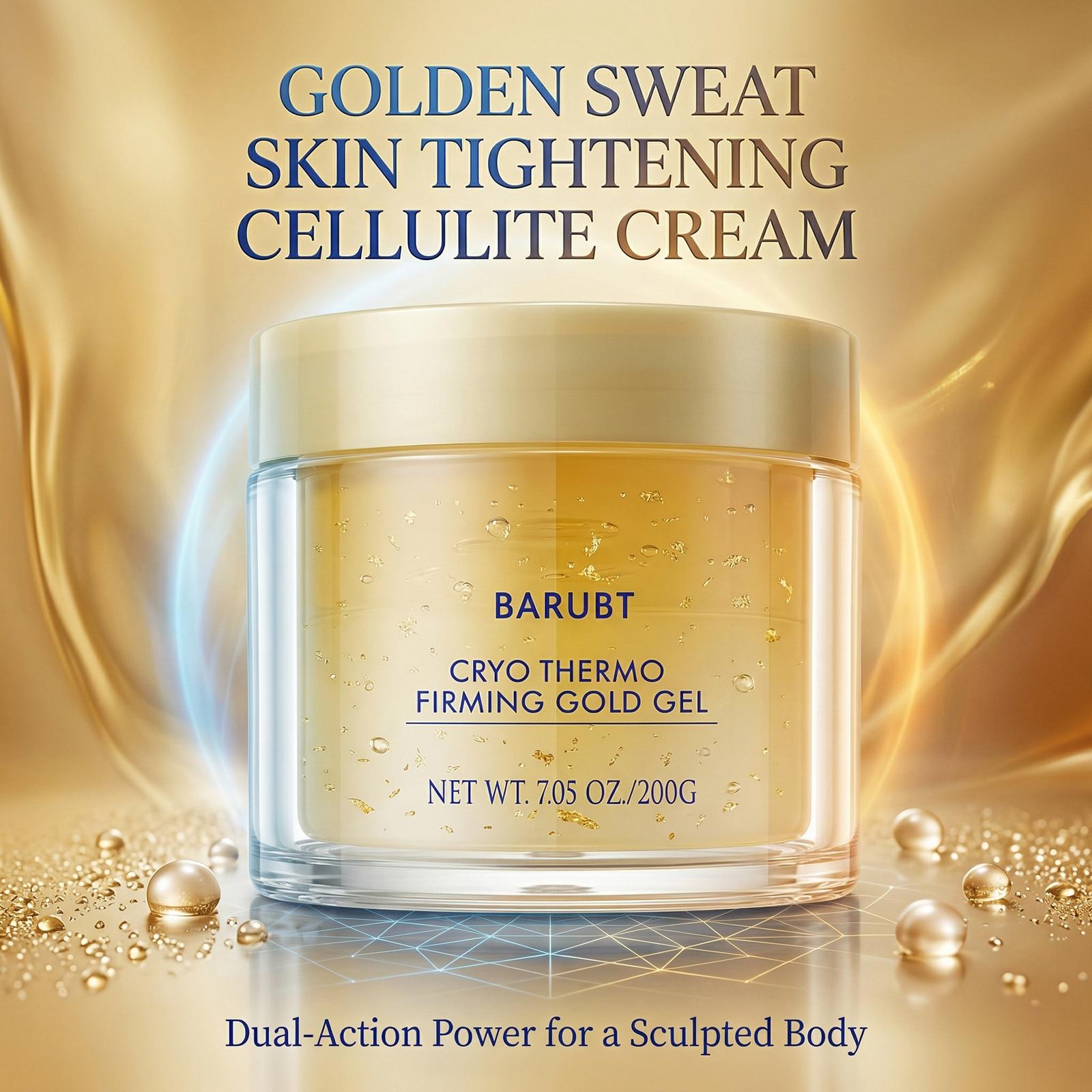 Cooling and Warming Firming Gold Gel 200g- Skin Tightening Cream for Body, Nano Gold & Hyaluronic Acid, Skin Gel for Belly Thigh Butt Arms, Smoothing & Moisturizing
