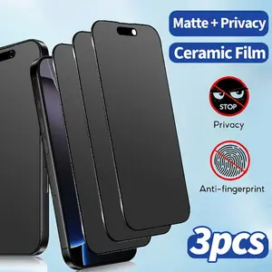3 pcs Full Cover Matte Privacy Screen Protector For iPhone 17 Pro Max 17e 16 15 Pro 13 12 11 14 Pro Max Plus 16e Air XS X XR Anti-Spy Soft Film