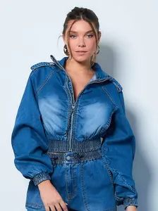 [XJK096] Full Zip Blouson Jacket