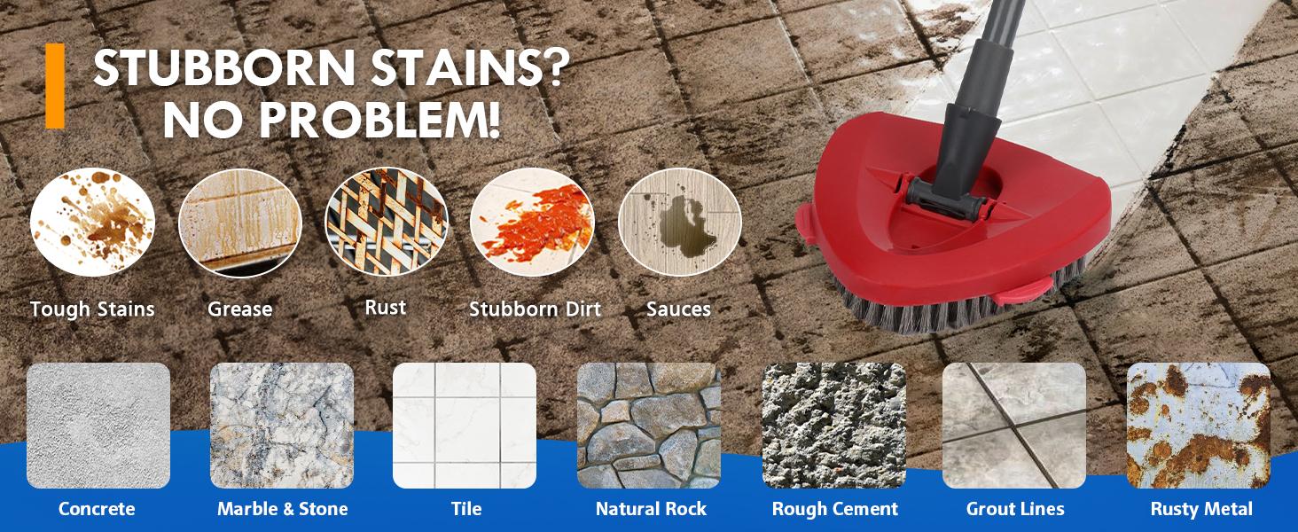 [2025 Upgraded] Stainless Steel Wire Scrub Brush Head  for O-Cedar EasyWring 1-Tank System Spin Mop Scrubber Brush for Hard Floor Deep Clean Only