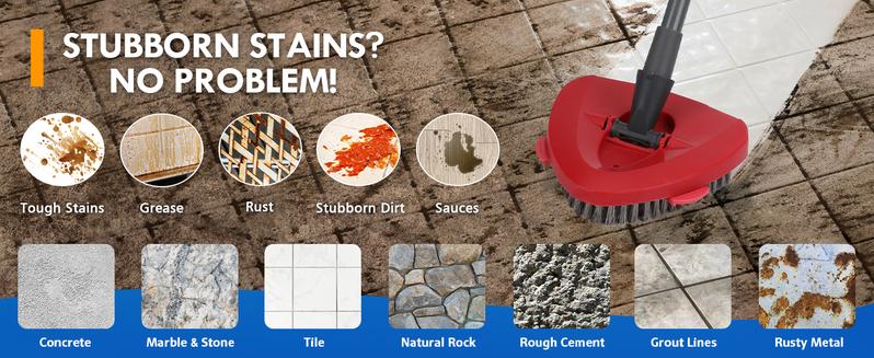 [2025 Upgraded] Stainless Steel Wire Scrub Brush Head  for O-Cedar EasyWring 1-Tank System Spin Mop Scrubber Brush for Hard Floor Deep Clean Only