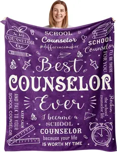 School Counselor Gifts Blanket 50"X60", Counselor Appreciation Gifts, Counselor Gifts for Women, Gifts for Counselors, Gifts for School Counselors, School Counselor Office Must Haves, Counselor Throw