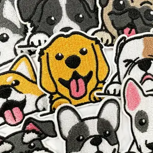 9PCS Puppy Iron On Embroidered Patches Sew On Cute Applique Vivid Animal Diy Fashion Accessories Decoration Patches for Clothes Jeans Hats Bags Socks