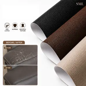 SML 20x54 Inch Self Adhesive Leather Repair Patch Waterproof PVC Leatherette Sticker for Sofa Large Leather Patch for Car Seat and Furniture Upholstery Peel-and-Stick Leather Repair Patch Roll Decorative