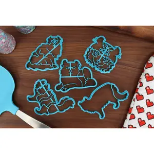 American Curl Cat Cutters - American Curl Face, American Curl Outline, Detailed Curl, Lying Down Curl,  Sitting Curl