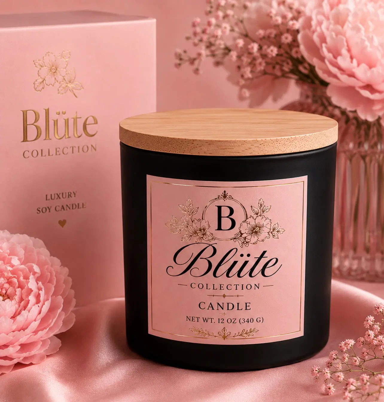 Blüte Collection Luxury Soy Candle – 12 oz