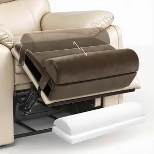 Recliner Foot Rest Cushion with Removable Semi-Cylinder for Superior Support, Adjustable Foot Rest Extender Leg Pillow with 2 Straps, Coffee