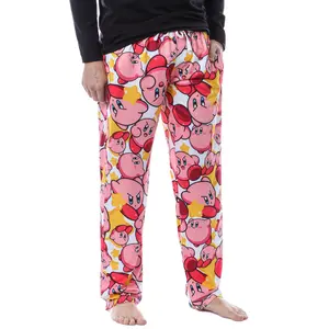 Nintendo Kirby Video Game Men's Allover Character Pattern Adult Lounge Sleep Pajama Pants