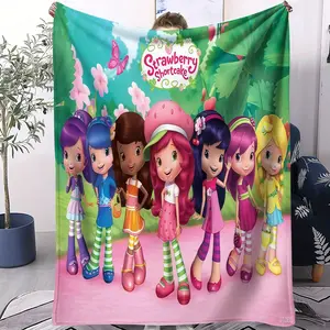 Strawberry Shortcake Blanket,Soft Comfortable Throw,All-Season Use,Perfect Gift for Family or Friends,Single-Sided Print