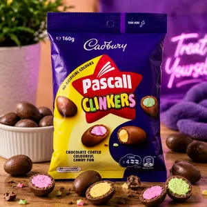 Cadbury Pascall Clinkers Creamy Milk Chocolate Snacks, Candies with Included Ice Pack for Shipping