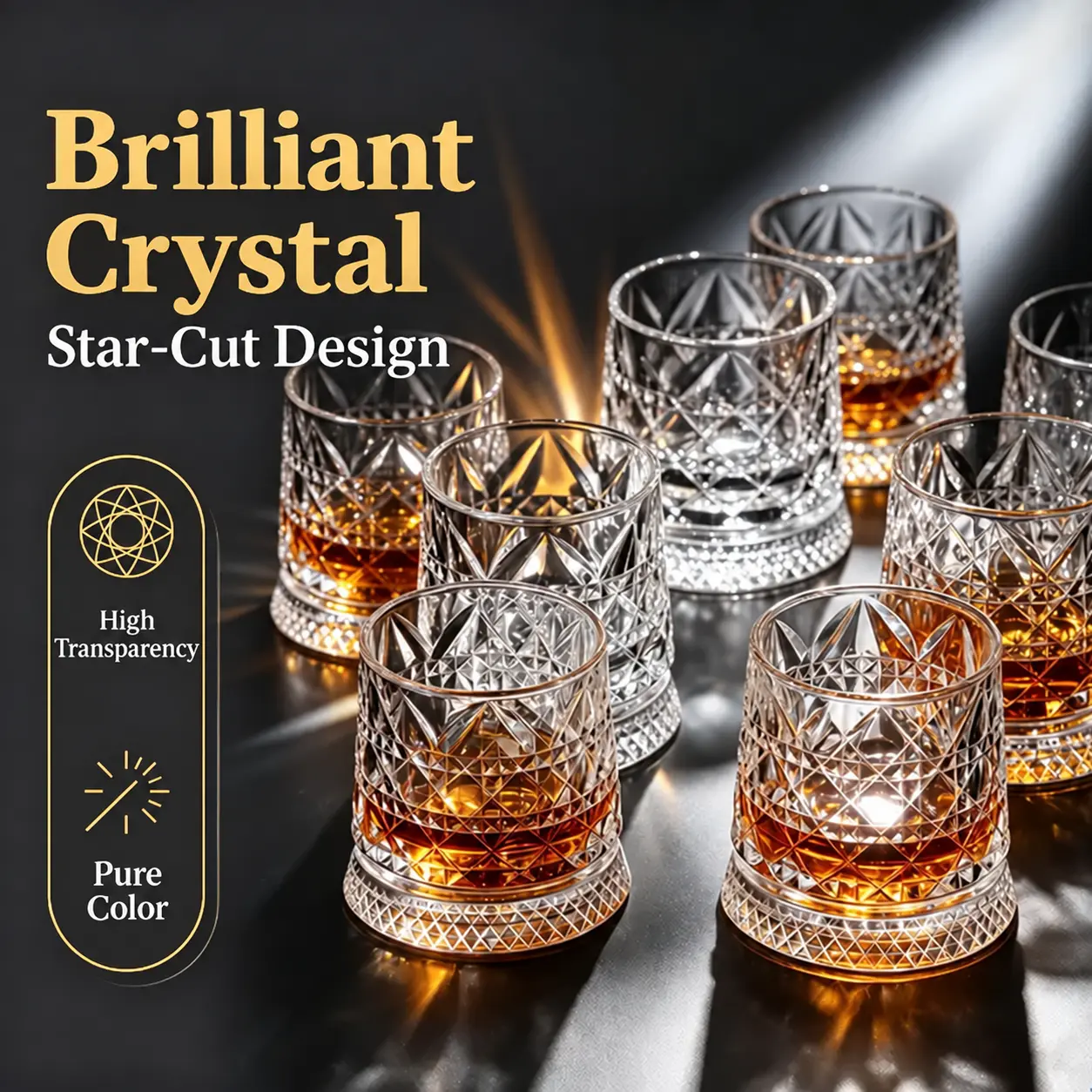 Vintage Style LED Light-Up Rotating Whiskey Glass with Diamond Pattern, Rotating Base, Round Form, Vintage Home Decor Tumbler for Bourbon, Scotch, Home Bar Classic Drinkware Set