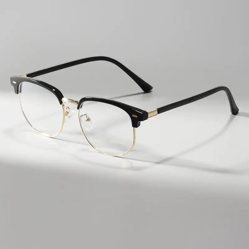 【Black Friday】Simple Design Metal Frame Square Eyeglasses for Everyday Use, Minimalist Casual Eyeglasses, Stylish Square Frame Eyewear