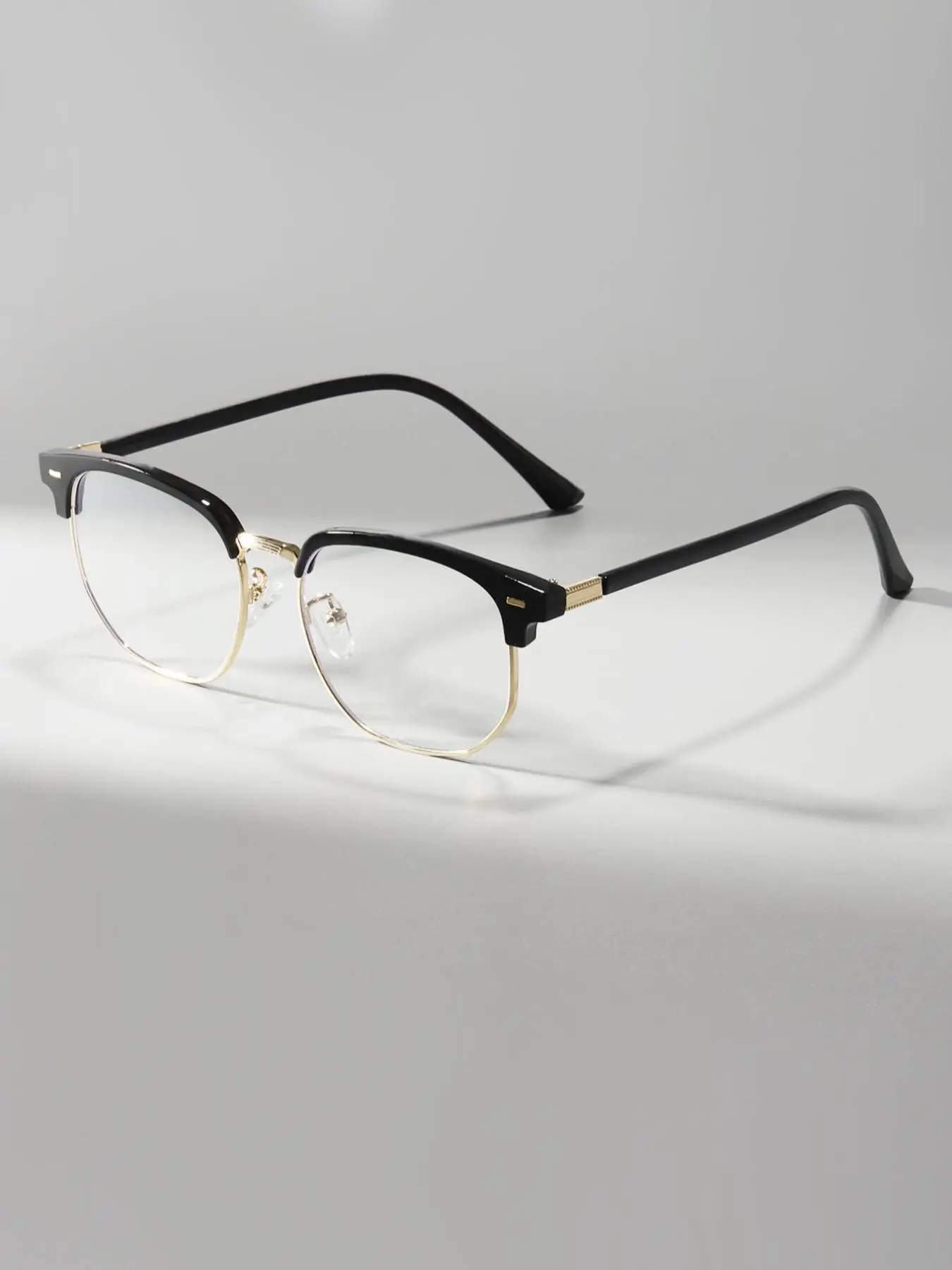 Simple Design Metal Frame Square Eyeglasses for Everyday Use, Minimalist Casual Eyeglasses