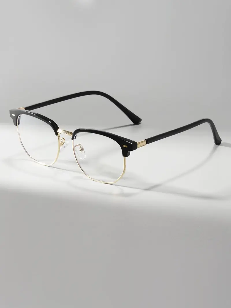 Simple Design Metal Frame Square Eyeglasses for Everyday Use, Minimalist Casual Eyeglasses, Stylish Square Frames