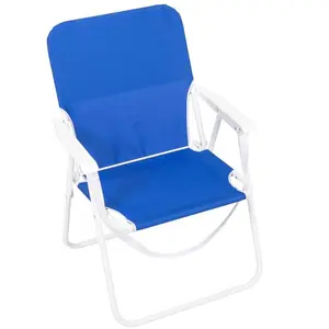 Wave Beach 8109807 30 in. 1-Position Steel Foldable Seat Chair, Blue, for Sports & Outdoor Camping Furniture, Foldable Seat Chairs