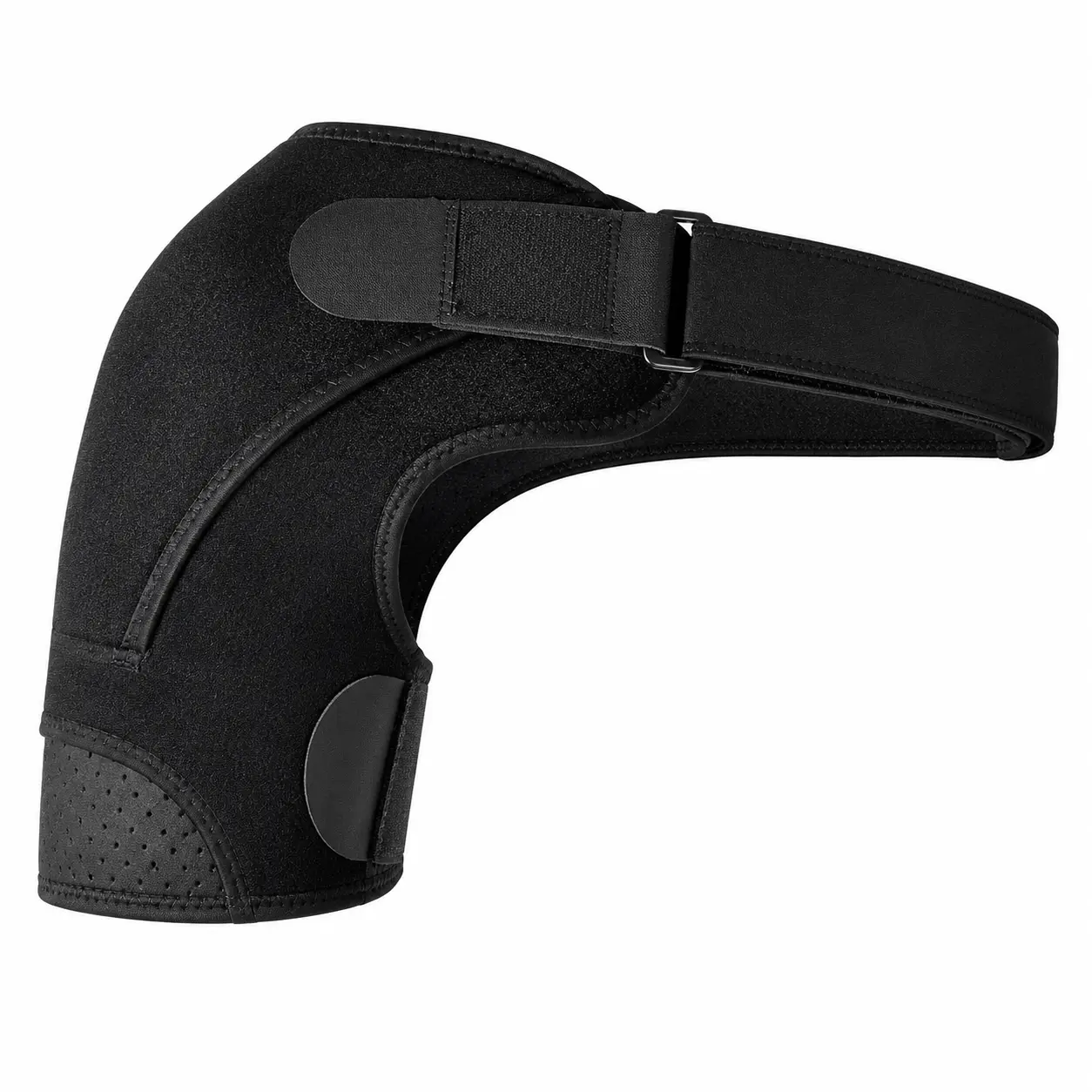 Ergonomic Neoprene Shoulder Brace for Adults - Adjustable Single Strap, Breathable Mesh Compression Wrap for Rotator Cuff Pain Relief, Sprain Recovery, Left/Right Fit, Lightweight Sports Support Gear, Adjustable Strap, Fits Left Or Right Shoulder