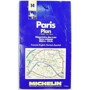 USED-Paris plan: Re´pertoire des rues, sens uniques, me´tro, R.E.R (French and English Edition) by Pneu Michelin (Paperback)