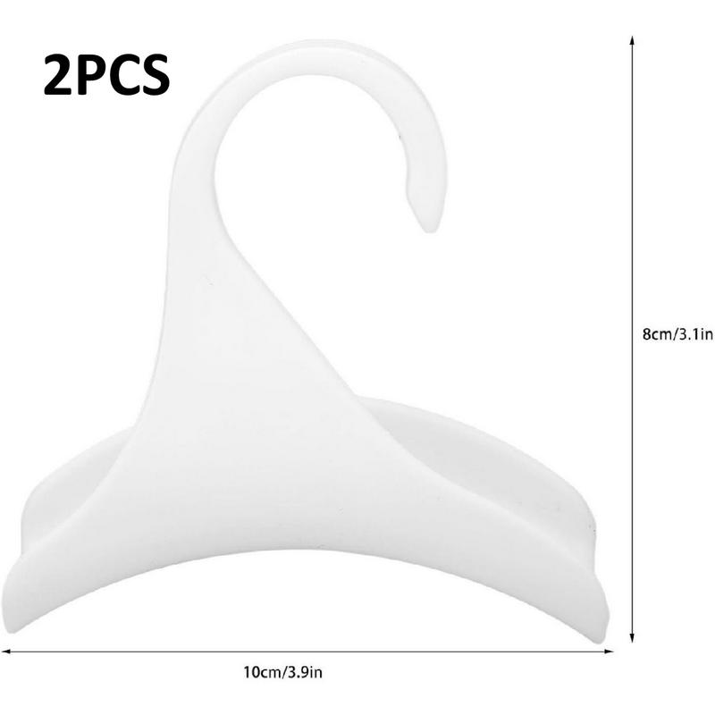 2-Pack White Plastic Pursehook Bag Hangers, Durable Lightweight Scratch-Resistant Organizers for Closet Door Frames & Dressing Rooms, Easy to Hang & Remove