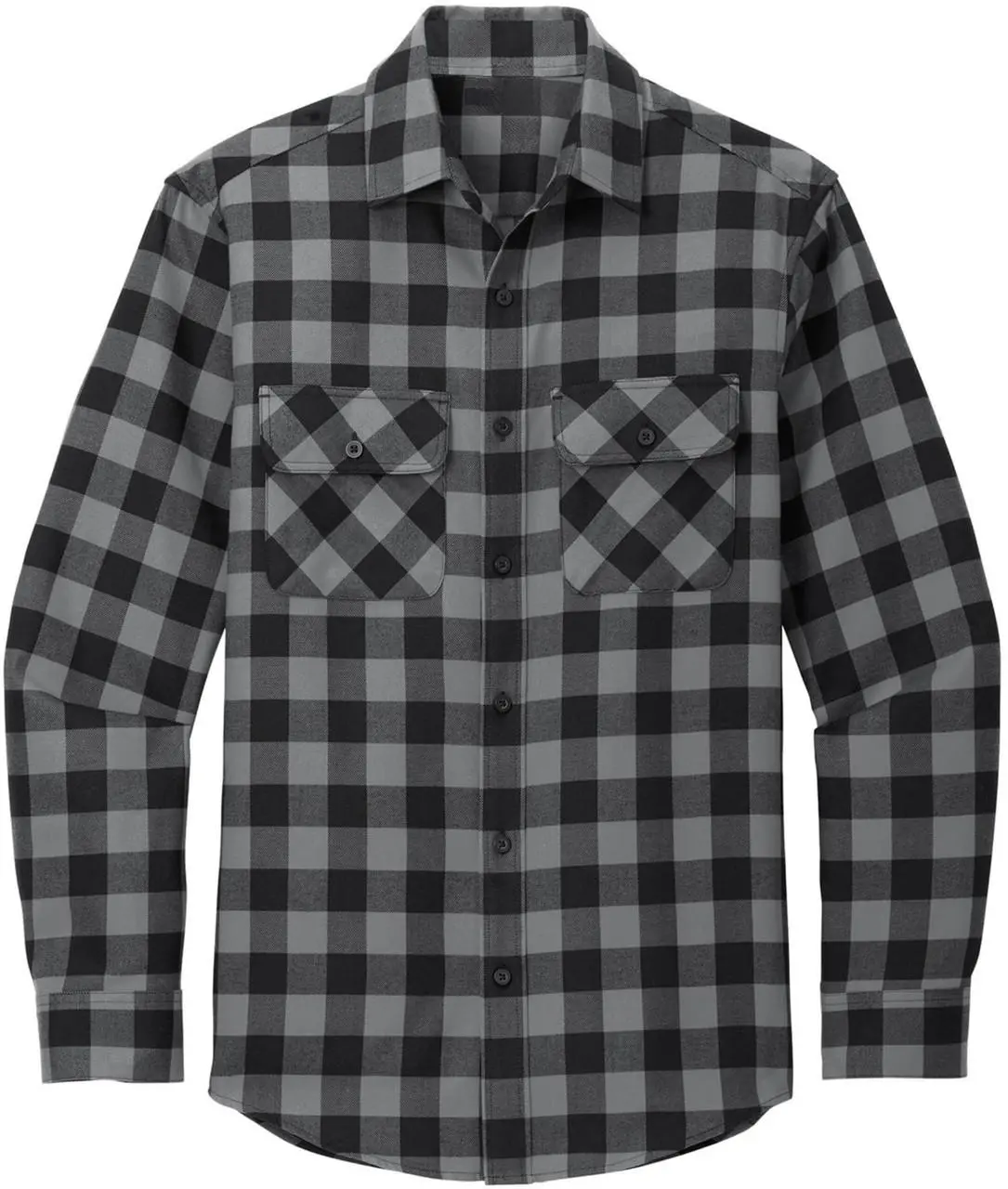 Classic Buffalo Plaid Flannel Shirt | Unisex Long Sleeve Cotton Button-Up with Chest Pockets - Lightweight & Breathable