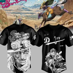 Steel Ball Race 2026 Major League Baseball Jersey – Anime Inspired Button-Up Shirt, Vintage Western Style, Unique Fan Apparel