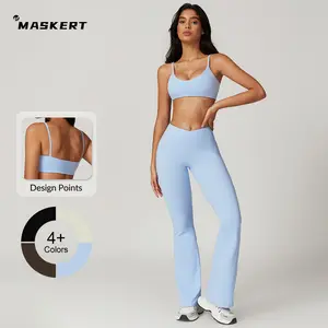 MASKERT Women's Two Piece Set Sports Tank Top & High Waisted Scrunch Butt Lifting Tummy Control Bootcut Leggings Active Sportswear SpringStatements
