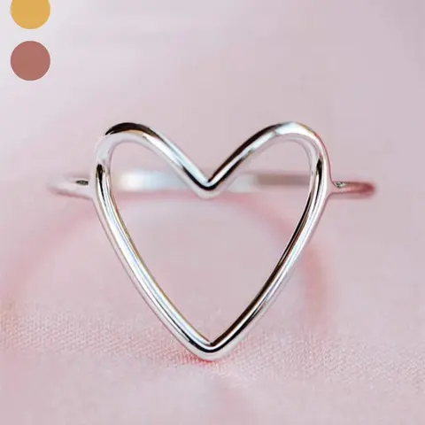 Mother's Day Gift Heart Design Ring, Fashion Heart Rings, Fashion Accessories for Women & Girls, Trendy All-match & Exquisite Jewelry for Birthday Gift, Copper Rings, Beautiful Rings, Fashionable Jewelry