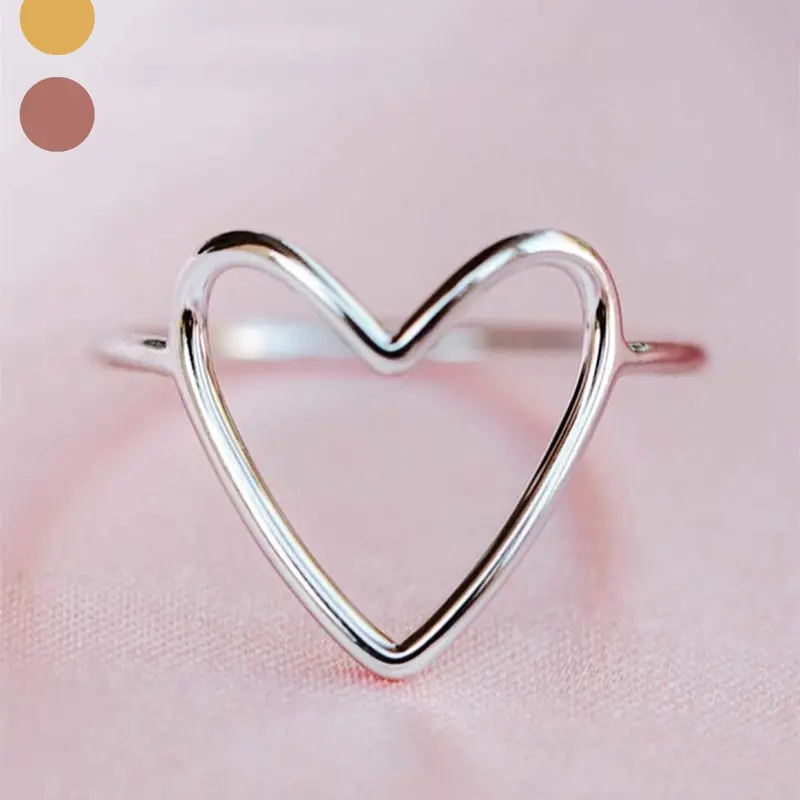 Mother's Day Gift Heart Design Ring, Fashion Heart Rings, Fashion Accessories for Women & Girls, Trendy All-match & Exquisite Jewelry for Birthday Gift, Copper Rings, Beautiful Rings, Fashionable Jewelry