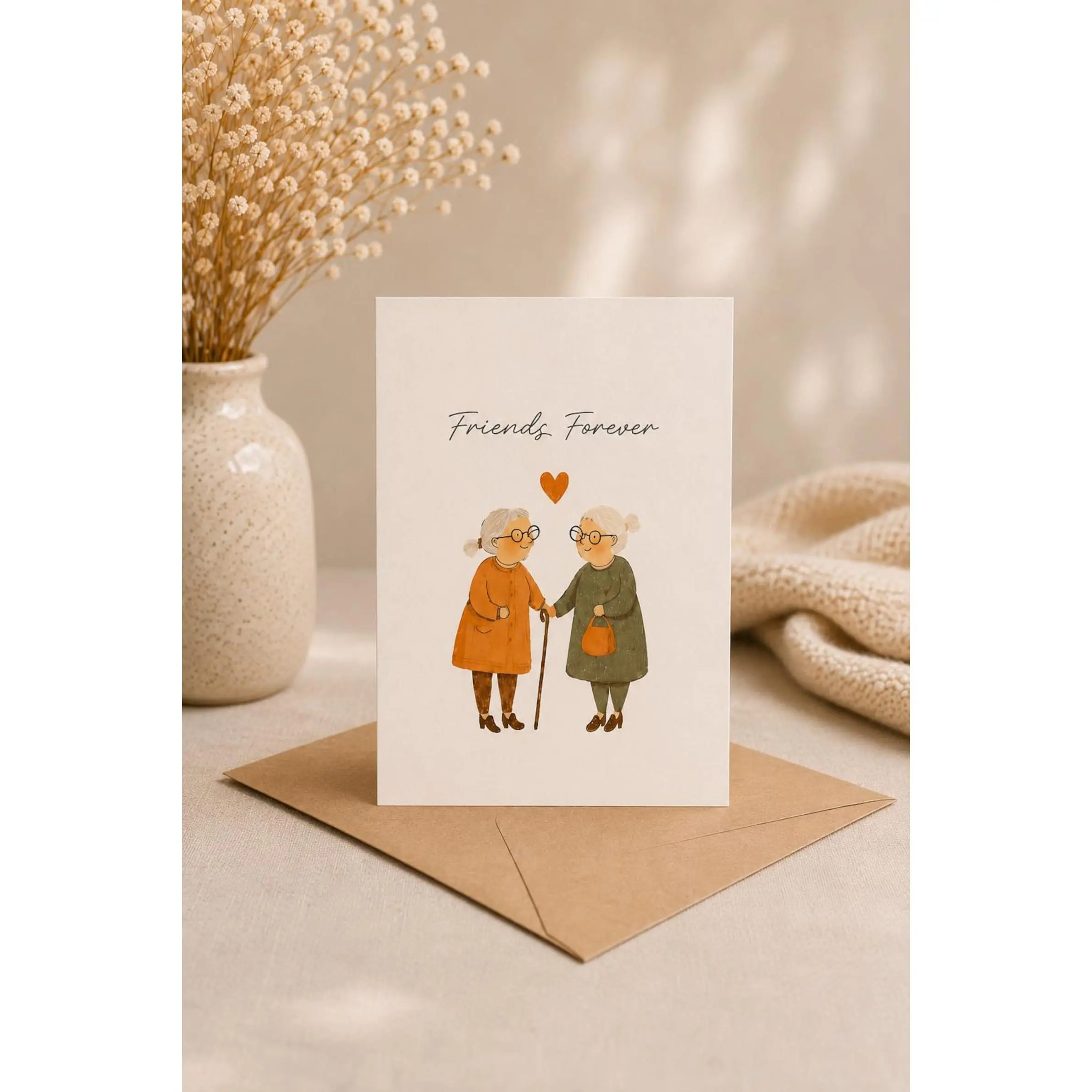 Friendship Card, Best Friend Card, Friends Forever Card, Thinking of You Card, Bestie Gift, Long Distance Friend | Gift Card with Envelope
