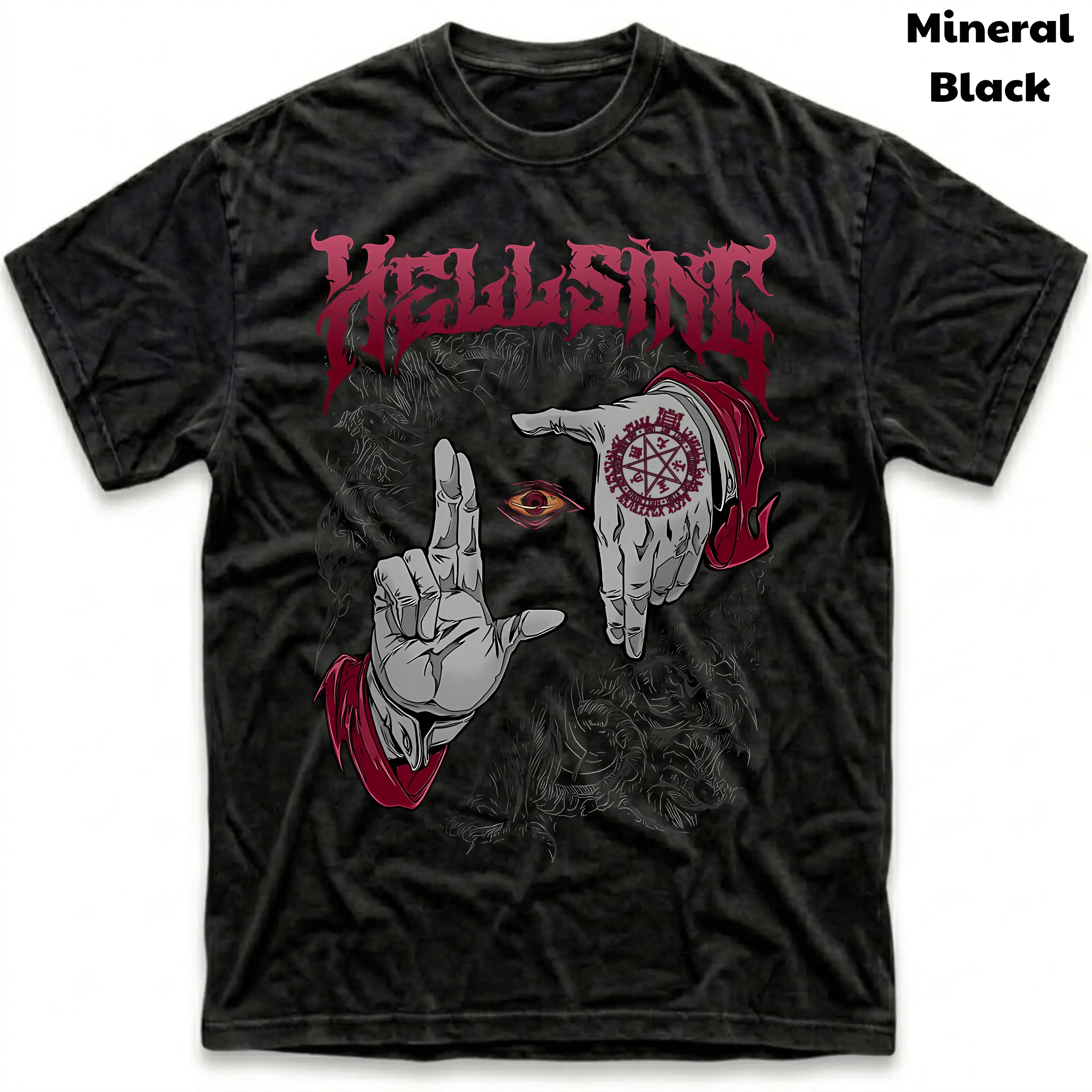 Men's and Women's T-Shirt, Vintage Hellsing Graphic Tee, Hellsing Dark Gothic T-Shirt, Unisex Gift Manga Anime Tee, Gothic Grunge Y2K Emo Scene Amity Affliction Style Clothes Menswear Womenswear Streetwear