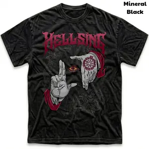 Men's and Women's T-Shirt, Vintage Hellsing Graphic Tee, Hellsing Dark Gothic T-Shirt, Unisex Gift Manga Anime Tee, Gothic Grunge Y2K Emo Scene Amity Affliction Style Clothes Menswear Womenswear Streetwear
