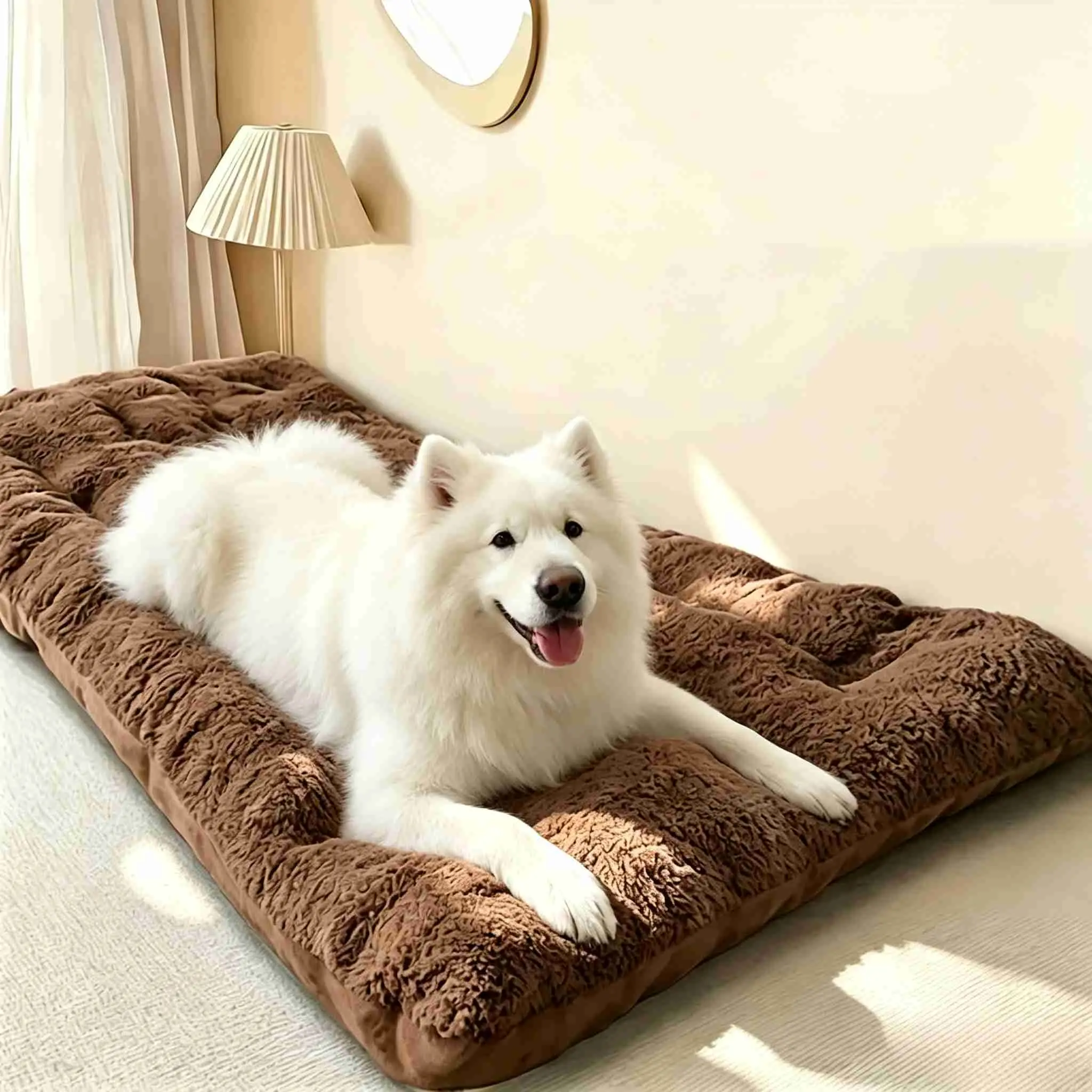 Extra-Large Plush Dog Sofa Bed - Thick Ultra-Soft Polyester Fill Pet Mat, Durable Modern Home Decor Item, Plush Surface for Indoor Use, Suitable for Small to Large Breeds, Ideal Gift for Dog Lovers