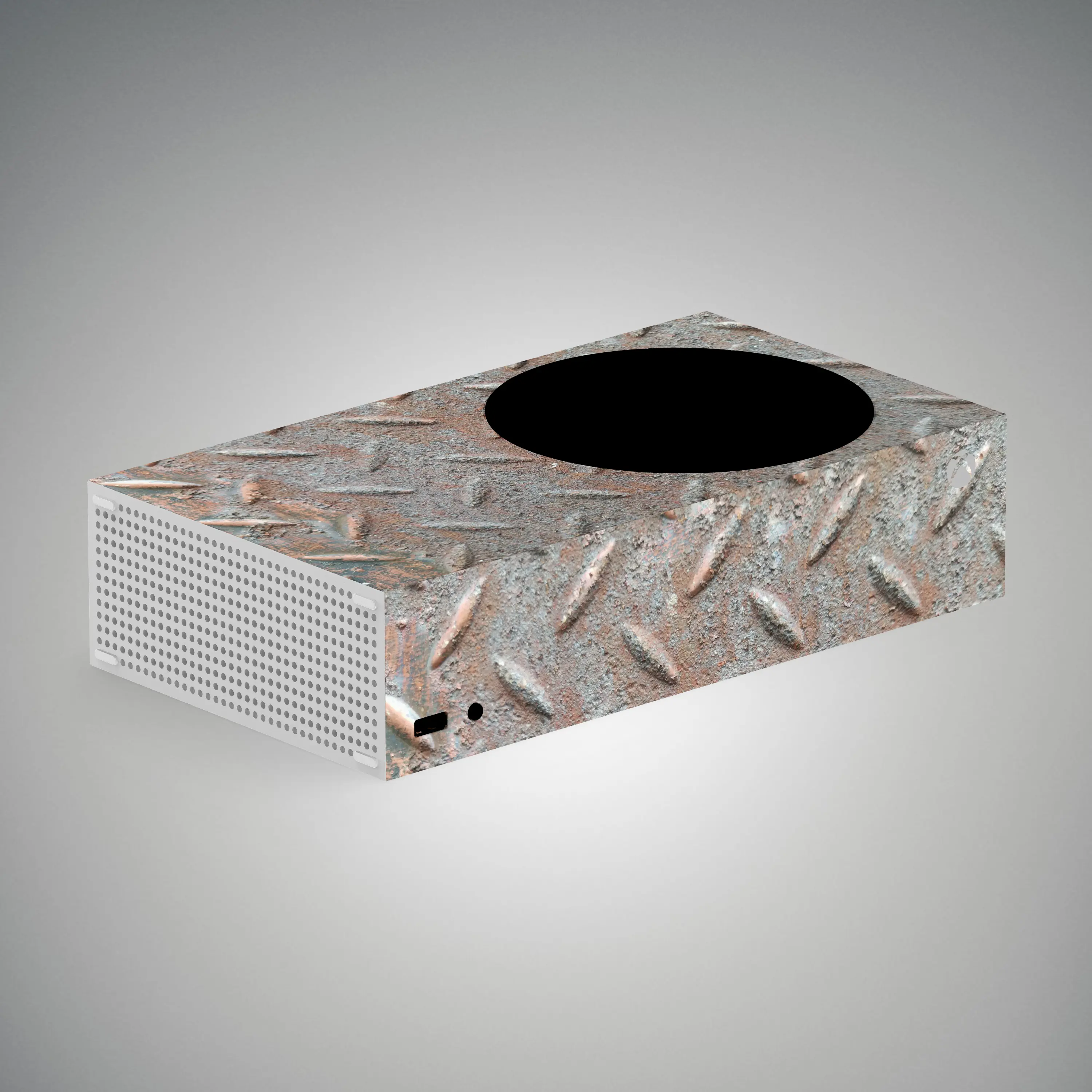 Rusty Metal Diamond Plate Xbox Series S Console Vinyl Skin