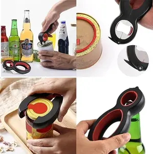Can Opener for Seniors with Arthritis Helping Hand Jar Opener for Weak Hands Easy Opener with Silicone Jar Opener Gripper Adjustable Multiple Opener 6 in 1 Bottle Opener Jar Lid Jar Opener