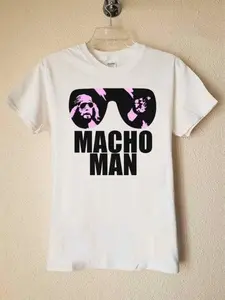 WWE Randy Macho Man Savage T-Shirt for Men – White Graphic Tee Wrestling Legend Design