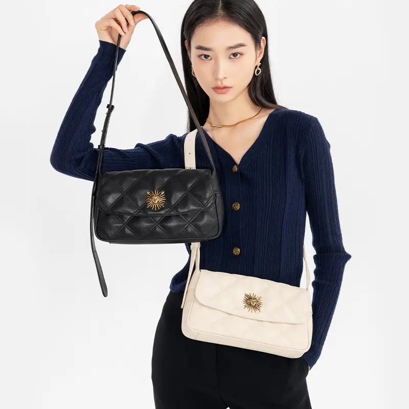 Women's bag - Yinran series croissant bag, cowhide shoulder bag