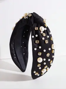 1/2/3pcs Rhinestone Pearl Hair Hoop, Elegant Baroque Style, Valentine's Day Gift, Party Travel Daily Use, All Seasons