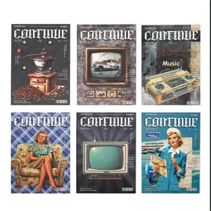 60 American retro sticker books Multi style handbooks Coffee, kitchen, rock, flying other themes DIY handbook decoration scrapbook material stickers