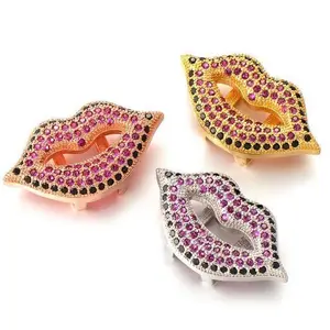 Colored Stones Lips Charm