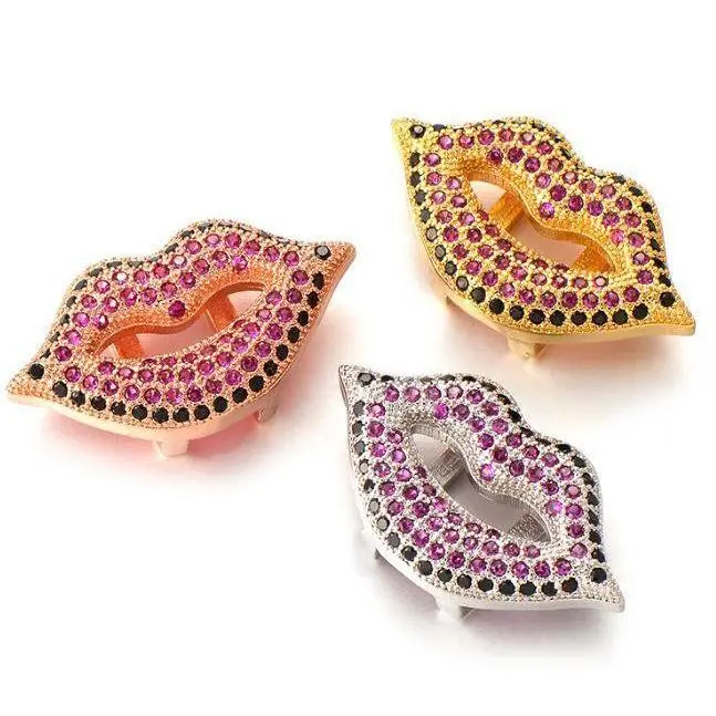 Colored Stones Lips Charm